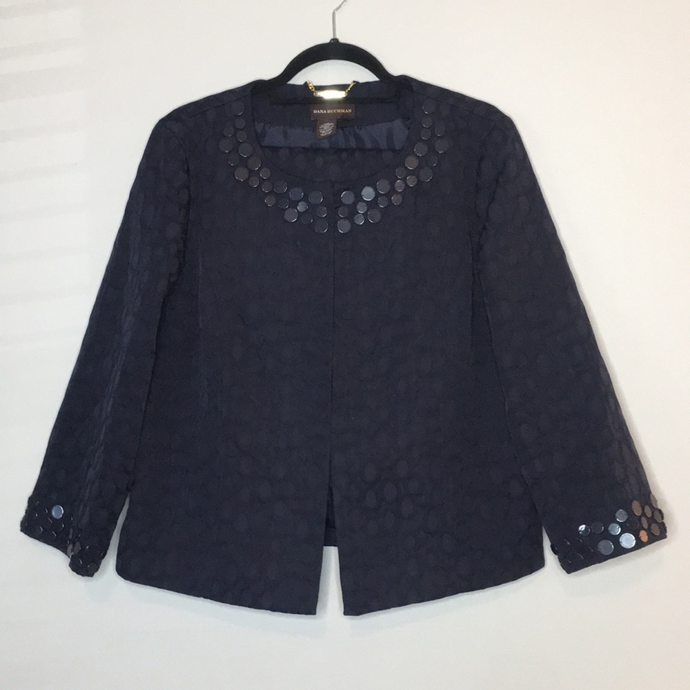 Navy blue blazer jacket and skirt set